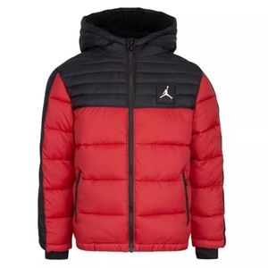 🆕️ Jordan Big Boys Color Blocked Air Puffer Coat